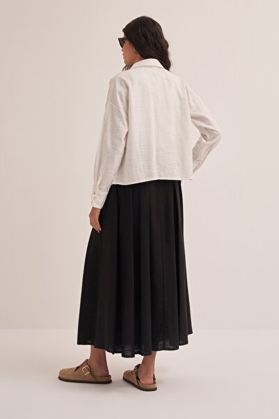 EBU Prive Μαύρη γυναικεία φούστα από οργανικό βαμβάκι