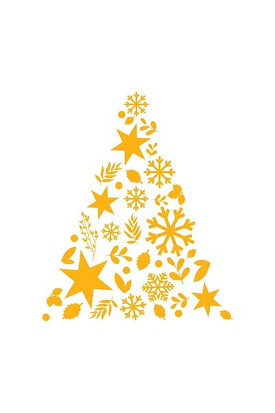 MIGNATIS Christmas Tree Sticker Decal Decoration 92x115 Cm - Yellow