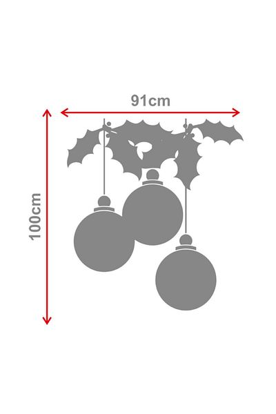 MIGNATIS Yellow Swinging Lights And Leaves Christmas Decoration Sticker 91x100cm