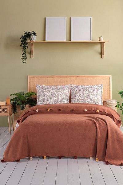 Evim Set Pătură Bumbac Tigla Zestre Dublu - 200x220 Cm
