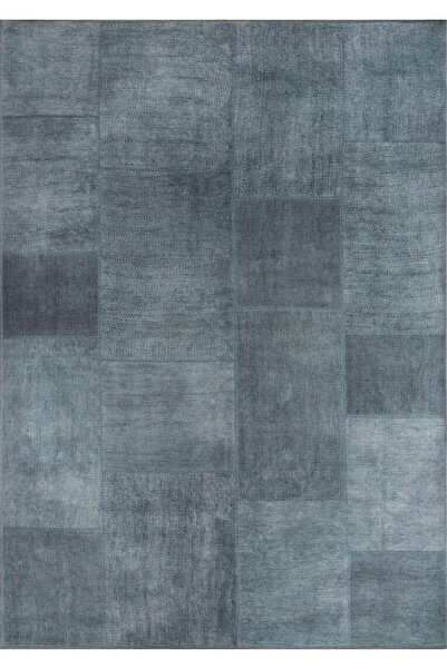 ARTLOOP Jazz Patchwork Desenli Dokuma Taban Dekoratif Yeşil Halı AL 102