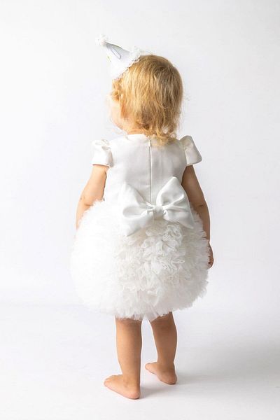 Le Mabelle White Short Sleeve Tutu Baby Princess Dress - Lina