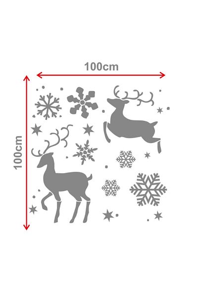MIGNATIS Christmas Decorations Deer Star Snowflake Showcase Arrangement 100x100 cm - Yellow