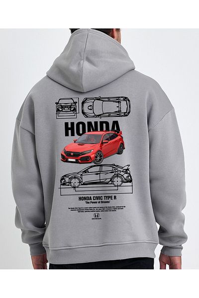 Uniquetex Φούτερ Honda CIVIC TYPE R Oversize Φούτερ με κουκούλα - VEK