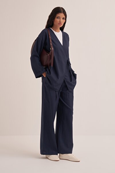 EBU Prive Navy Blue Organic Cotton Kimono Set - Women