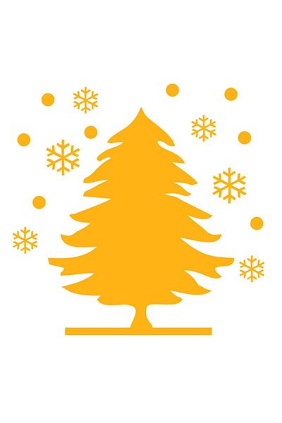 MIGNATIS Christmas Tree Sticker Decal Decoration 50x50cm - Yellow