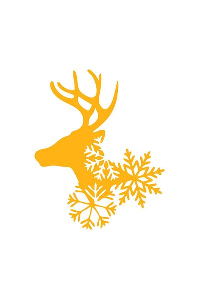 MIGNATIS Christmas Decorations Deer And Snowflake Decoration Display Case Sticker 40x50cm - Yellow