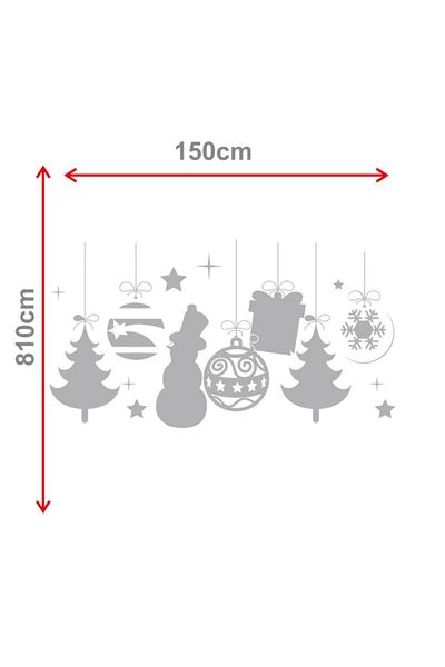 MIGNATIS Christmas Decorations Snowflake Snowman Sticker 62x115cm - Yellow