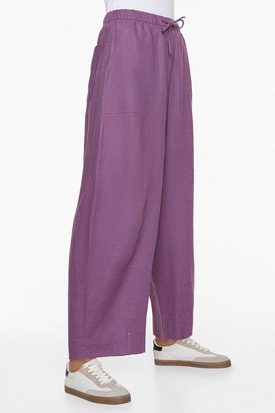 Oysho 100% Linen Barrel Trousers
