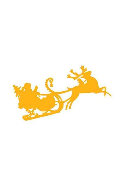 MIGNATIS Yellow Christmas Glass Decorations Santa Claus And Deer Sticker Pasting 32x50cm -
