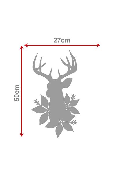 MIGNATIS Christmas Decorations Flower Patterned Deer Decoration Glass Sticker 27x50cm - Yellow