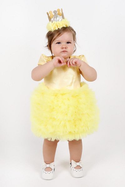 Le Mabelle Yellow Short Sleeve Tutu Baby Princess Dress - Lina