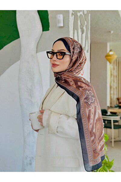 Oxygen Scarfs Şal de mătase din bumbac cu model etnic retro