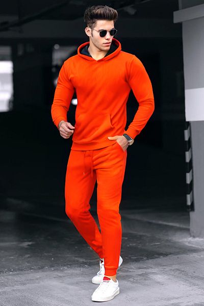 BayBayan Ανδρικό Trend Model 3 Thread Casual Oversize Σετ αθλητικής φόρμας