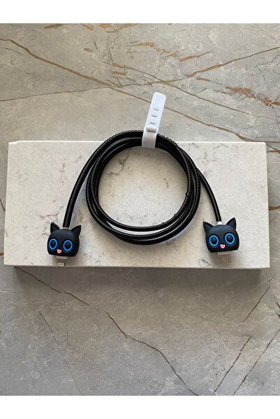 Genel Markalar Sevimli Kedi Şarj Kablo Koruyucu Usb-c Typc-e İphone Lighting ...