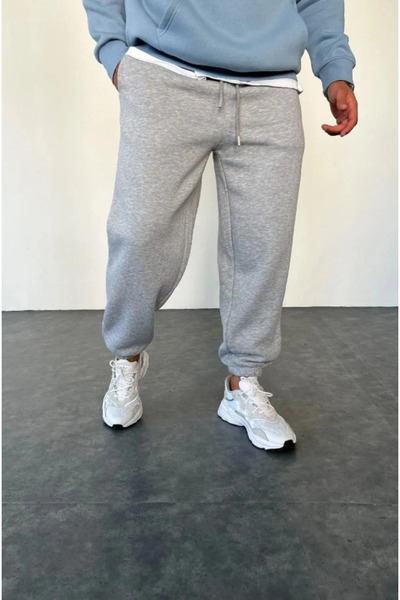 yx yustex sport Pantaloni de trening gri oversize elastici pentru bărbați - C...