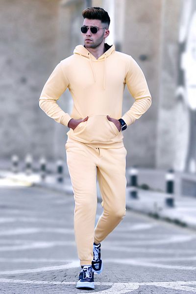 BayBayan Ανδρικό Trend Model 3 Thread Casual Oversize Σετ αθλητικής φόρμας