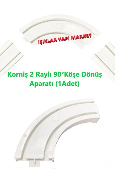 Piyasa 2 Raylı 90° Korniş Köşe Dönüş Aparatı-kornej-ışıklar