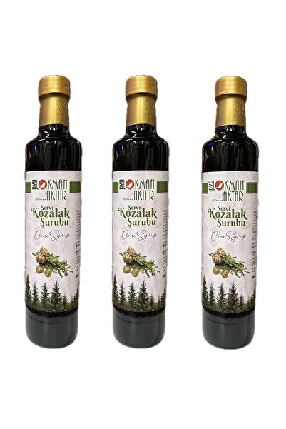 DVD Lokman Aktar Servi Kozalağı Şurubu 500ml Cupressus Sempervirens 3 Adet, L...
