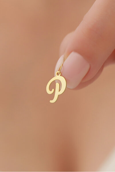 Agora Silver Veelka 14 Ayar Harf Altın Kolye Ucu Altın Harf Kolye Ucu, M Harfi Altın Kolye Ucu