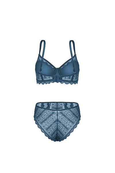 Wonna Set sutien și chiloți Blue Lace Minimizer - Semi-burete cu sârmă 2483