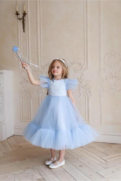 Mashotrend Lozere Kız Çocuk Amerikan Satenli Tüllü Abiye, Kız Çocuk  Abiye, Mezuniyet Elbisesi Balo Elbisesi