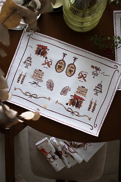 Mita Concept Double Linen Christmas Concept American Service Set