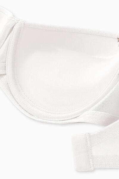 Wonna Alisa Mesh Fabric Strapless Bra - Push up Padded - Premium Basic - 2227 - Ecru