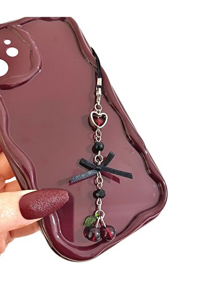 bohemian takı tasarim Kiraz Figürlü Cherry Telefon Charmı