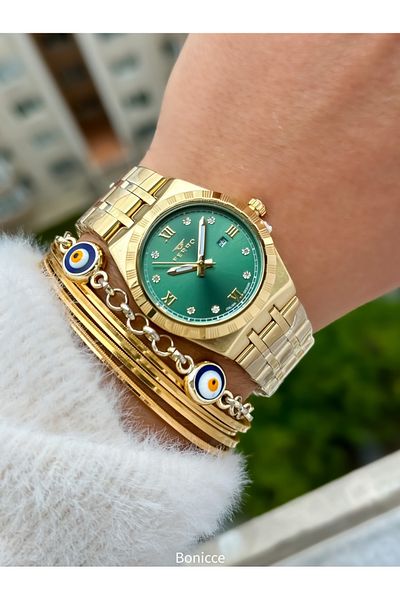 FERRO Brand Silver Color Steel Band Women Wrist Watch+Bracelet