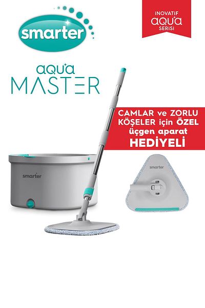 SMARTER Aqua Master Cleaning Set - Triangle Apparatus, Water Separation Mop, Mop and Glass Wiper