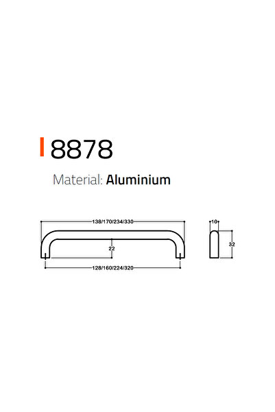 System 8878 Modern Kulp Gold Renk 320 Mm