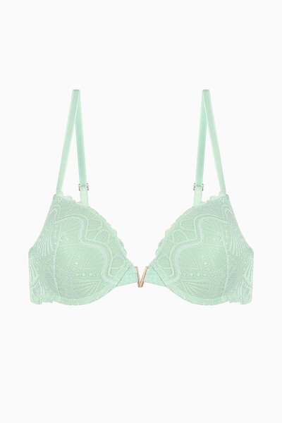 Wonna Anna Gold Detailed Lace Bra - Push up - 2568 - Green