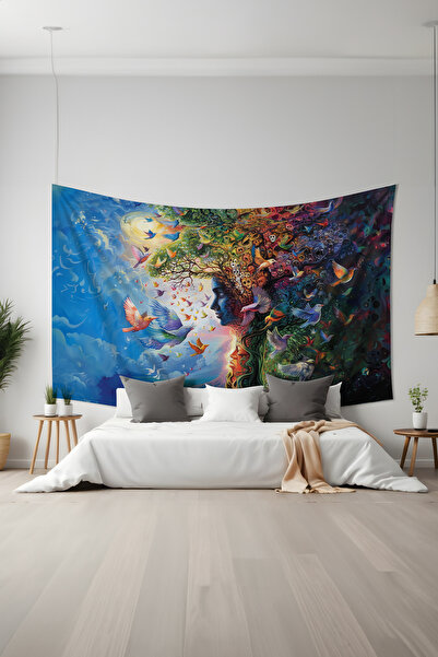 Moud's Стенен гоблен с шарки „Пъстра мечта на природата“, стенен гоблен, текс...