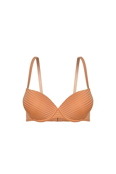 Wonna Смугастий бюстгальтер гірчичного кольору - Push Up, з наповнювачем і кі...