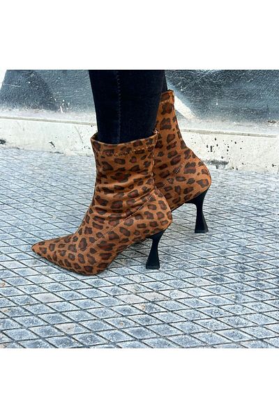 Saltopik Μπότες Leopard Stretch με μυτερό τακούνι