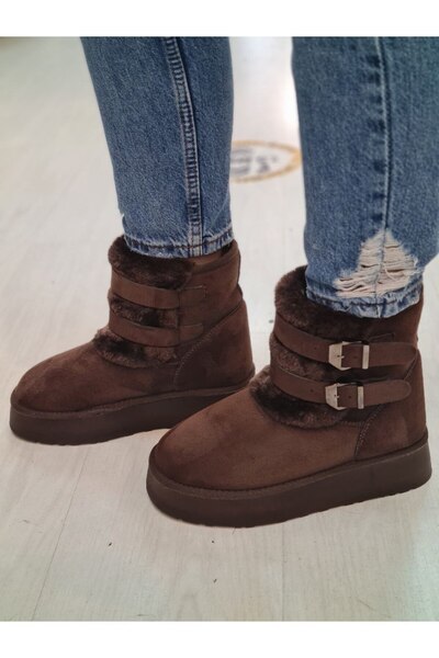 shopcolic 133 .CI 2 TOKALI İÇİ TÜYLÜ KALIN TABAN KADIN BOT