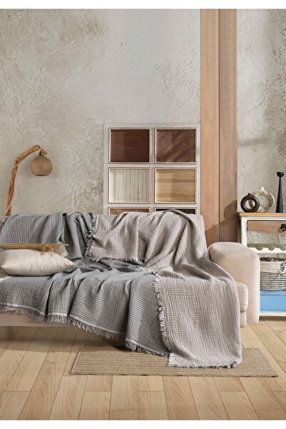 luxtex Çift Yönlü, 4 Kat Müslin Yatak Örtüsü, Koltuk Örtüsü, Battaniye, Çift Kişilik 220 X 230 Cm