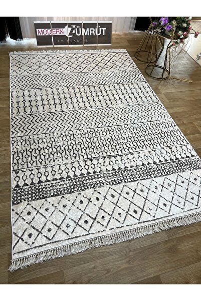 Zümrüt Ev Tekstil Yazlık Halı Dijital Baskılı Makinede Yıkanabilir Dot Taban ...