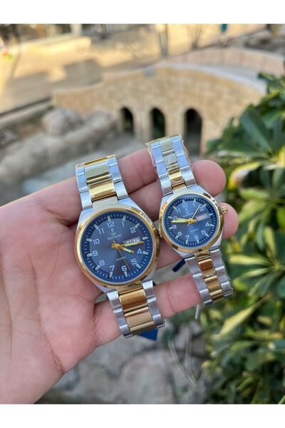 NAUTICAL Sevgili Çift Kol Saati Çelik Kordon Özel Kutusunda