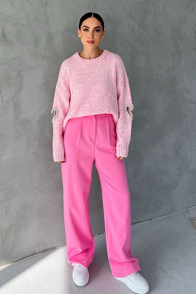Seda Yalçın Atelier Pink Back Pocket Detailed Palazzo Trousers