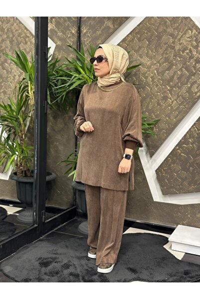 qupra Yakası Zincirli Ipek Kupra Takım Qaz72101