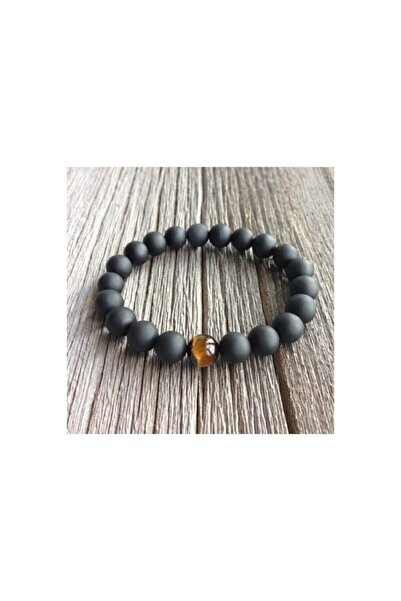 LADIN DOGALTAŞ Real Black Matte Onyx Tiger Eye Natural Stone Bracelet