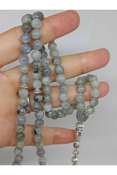 Yasamtohumu Πέτρα Labradorite Ανοιχτό Χρώμα 99mm Χάντρες προσευχής 6mm (17095)