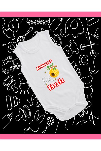 enmalife Sister's Honey Printed Cotton Combed Cotton Snap Fastener Baby Bodysuit