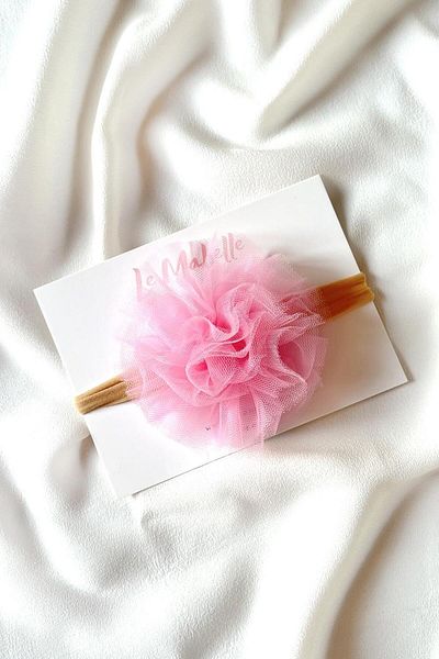 Le Mabelle Pink Tulle Flower Girl's Hair Band