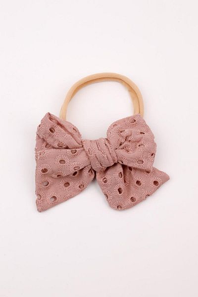 Le Mabelle Dried Rose Scallop Bow Girl's Hair Band