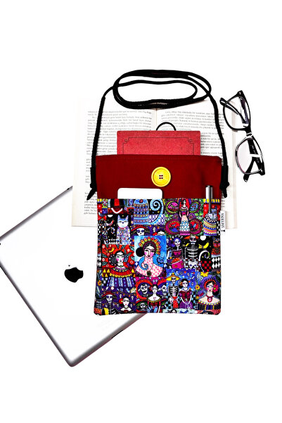 Smyrna Hanger Book Tablet Ebook Bag Case f. Red