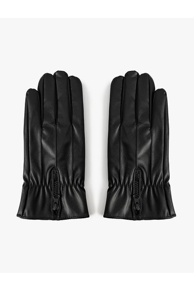 Koton Faux Leather with Gloves Zipper