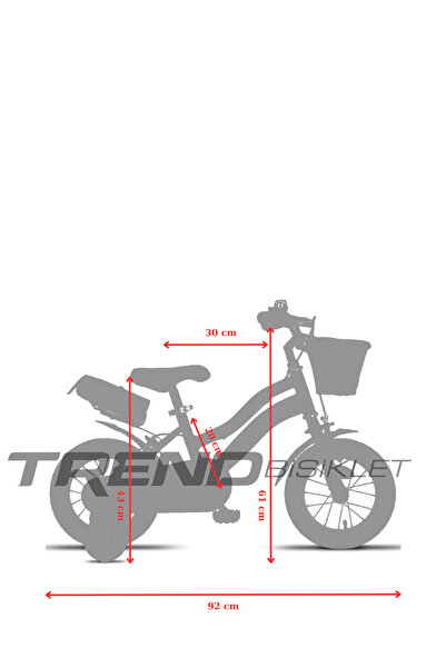 Trendbisiklet Unisex Retro Classic Özel Seri,Hasır Örme Sepetli,Deri Elcikli 12 Jant Çocuk Bisikleti, 2-4 Yaş